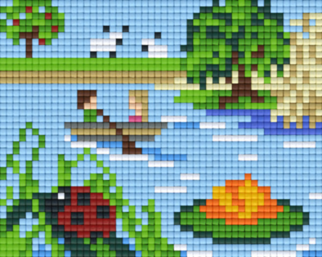 Little Boat On River One [1] Baseplate PixelHobby Mini-mosaic Art Kits image 0